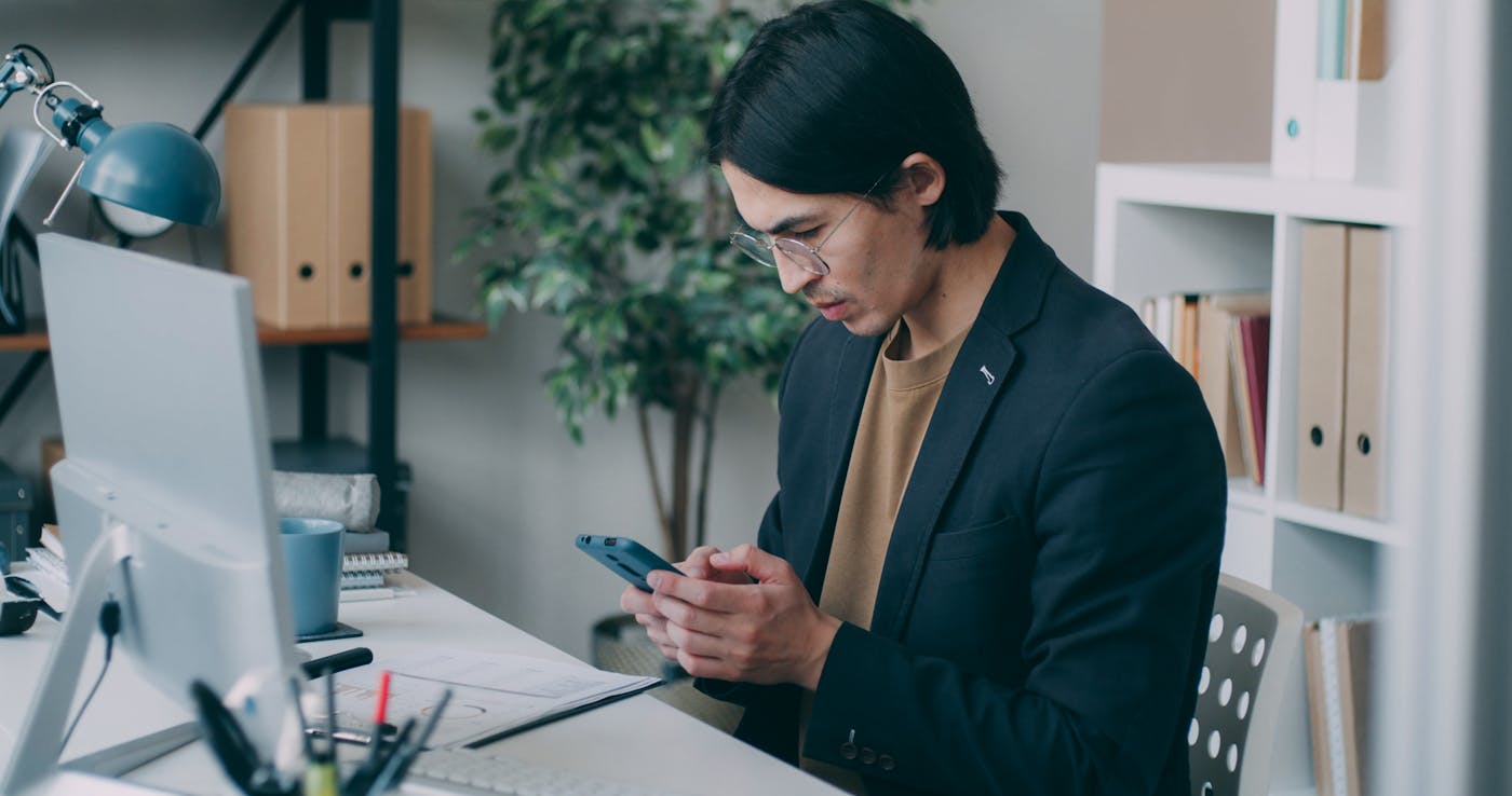Professional on live video interview call
